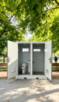 Toilettes mobiles portables, salle de bain modulaire pour projets extérieurs