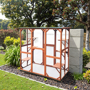 Houten Outdoor Kattenhuis Grote Katten Kooi Met Ruime Speeltuin - Product Image 1