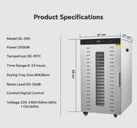 Oem Fabriekslevering Groothandel 20 Trays Voedseldroogmachine Leverancier Fruit Groenten Jerky Dehydrator Voedsel Dehydrator