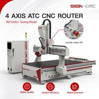 Router CNC de 4 Ejes con ATC para Molduras Decorativas de Madera, Grabado de Regalos Personalizados, Fabricación de Modelos y Juguetes