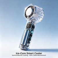 Ventilateur portable rechargeable 3000 mAh, haute vitesse, avec puce IA, affichage numérique, pliable, à porter autour du cou, en plastique, version anglaise