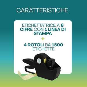 Kit de pistolet d'étiquetage avec 1 ligne d'impression, 4 rouleaux d'étiquettes 26x12 mm pour usage commercial - Product Image 3
