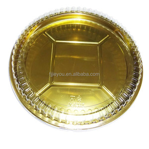 JY-82118 Food takeaway packing plastic Round sushi takeaway box with clear lid plastic cake packing box
