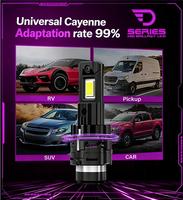 Phares de voiture à LED SunRise série D D3S 12V 90W 4500LM 6500K IP67 étanches avec système de refroidissement Canbus Plug&Play, ajustement universel