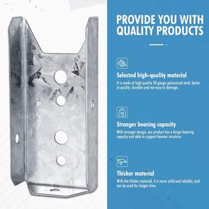 Support <span class=keywords><strong>de</strong></span> clôture 2x4 calibre 20 connecteurs <span class=keywords><strong>de</strong></span> support <span class=keywords><strong>de</strong></span> rail <span class=keywords><strong>de</strong></span> pont en acier galvanisé à chaud pour poteau <span class=keywords><strong>de</strong></span> bois <span class=keywords><strong>de</strong></span> garde-corps - Product Image 2