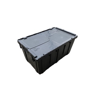 High Quality Stackable Tote File Storage Bin Plastic Moving Storage Box With Lock Lid Tote Crate