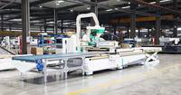 Emboîtement ATC Production de meubles bois CNC coupe linéaire 12 outils changement Cnc routeur emboîtement avec Table de déchargement et de chargement automatique