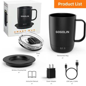 <span class=keywords><strong>Taza</strong></span> de Café Autocalentable <span class=keywords><strong>Inteligente</strong></span> con Control de Temperatura y Carga Inalámbrica Multifunción 2 en 1 de 15 W - Product Image 5
