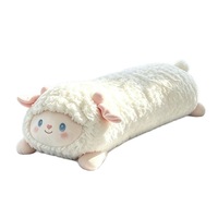 Adorable Coussin Long en Peluche Mouton Allaitant Allongé, Rembourré en Coton PP, 100 cm, pour Dormir sur le Côté, Poupée à Câliner pour les Pieds, Jouet de Nuit