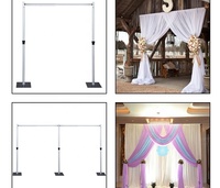 Kit circulaire réglable flexible de décoration de toile de fond de mariage de HY et de barre transversale de courbe de drapé pour le mariage
