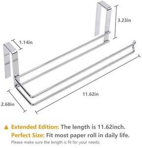Porta rotolo di carta <span class=keywords><strong>da</strong></span> <span class=keywords><strong>cucina</strong></span> porta rotoli di carta sotto lo scaffale porta rotolo di carta in metallo cromato porta asciugamani - Product Image 4