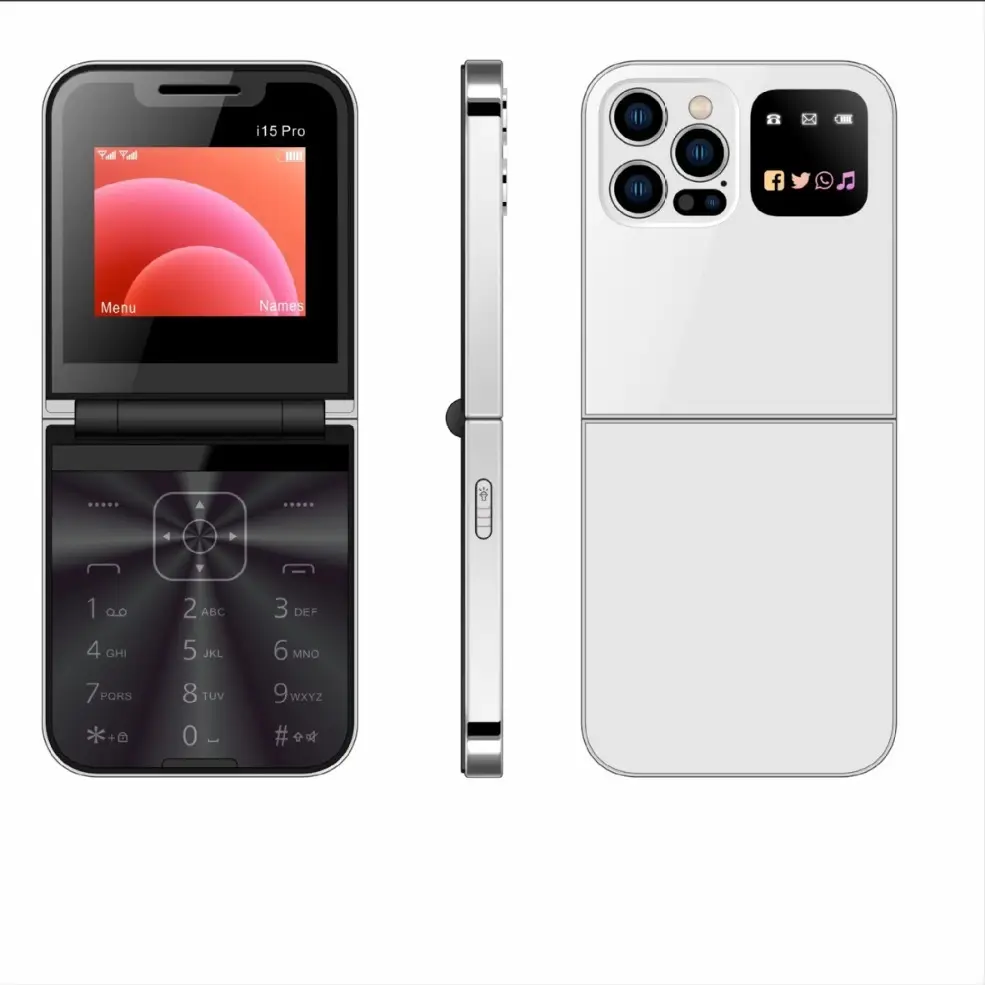 クロスボーダー外国貿易i15Proデュアルカードモバイル非スマートフォン、フリップ電話ボタン高齢者電話2G電話