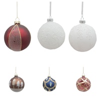 Handgemaakte antieke imitatie glazen kerstboomscène hanger 8cm vintage afwerking voor binnengebruik als decoratie glaswerk