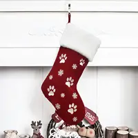 Groothandel Nieuwe Ontwerp 18 "Candy Gift Opknoping Zakken Mooie Voetafdruk Kerst Kous Voor Home Decoratie