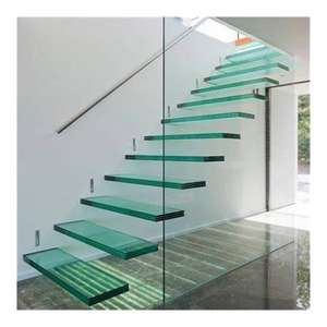 <span class=keywords><strong>Escalera</strong></span> flotante de madera de estilo moderno <span class=keywords><strong>para</strong></span> interior, pasamanos, escalerilla de pie - Product Image 6