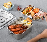 Boîte à lunch chauffante en acier inoxydable 304 de qualité alimentaire Capacité de 1000ml Compartiment unique Caractéristiques anti-déversement et de conservation