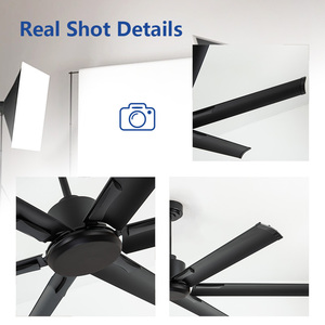 Ventilador de Techo Industrial Comercial Moderno para <span class=keywords><strong>Gimnasio</strong></span>, 52/60/72/84/96/120 Pulgadas, Alto Flujo de Aire, Aspas de Aluminio, Motor BLDC - Product Image 4