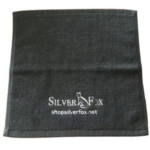 30*30cm Custom <b>Black</b> Cotton Face <b>Towel</b> with logo Embroidery - Product Image 2