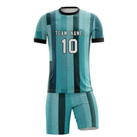 Seragam Sepak Bola Pendek Terbaru dari Pabrik Pakaian Olahraga, Logo Custom, 100% Poliester, Bernapas, Cepat Kering, Ramah Lingkungan