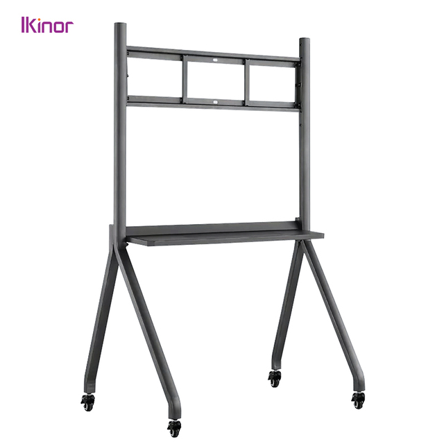 Price 55-86 Inch Height Adjustable Heavy Metal TV Stand Interactive Displays Flat Panel Mobile TV Cart Wheels 80kg Load Capacity