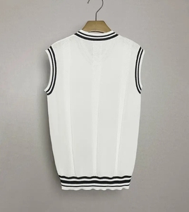 Chaleco de suéter de punto para uniforme escolar de estudiante, chaleco informal con cuello en V, suéter sin mangas, cárdigan escolar - Product Image 4