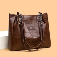 Sac fourre-tout grande capacité en cuir PU pour femme, style vintage, sac à bandoulière pour le travail, les trajets quotidiens, les étudiantes, avec fermeture éclair, idéal pour la ville