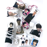 Porte-clés personnalisés en peluche douce, mini-jouets, 6cm, 8cm, 10cm, coussin en coton, figurine de star Kpop, porte-clés en peluche