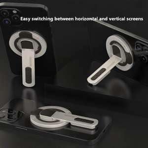 Ultra-Thin Flexible Portable 360 Rotatable Multi-Angle Aluminum Alloy <b>Desktop</b> Mobile <b>Phone</b> Stand New Double-Sided Magnetic <b>Phone</b> - Product Image 5
