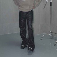 Pantalons de survêtement en nylon à jambes évasées, style décontracté, coupe ample, fermeture éclair, taille plus, pantalon cargo ample pour hommes, fabrication OEM personnalisée de haute qualité