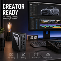 64GB DDR5 2TB SSD AMD Ryzen AI 9 HX 470 Mini PC, Komputer Pribadi Mini dengan Radeon 890M dan 55 TOPS NPU untuk Pekerjaan Kreatif.