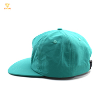 Casquette de camping en nylon respirant et imperméable, cinq panneaux, couleur turquoise, en popeline Dobby Oxford personnalisée pour le sport