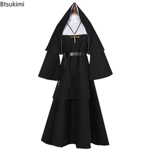 Costume da Cosplay della Suora di 'The Nun' e 'The Conjuring', Collana Nera con Croce per Donna, Costume da Fantasma per Halloween - Product Image 1