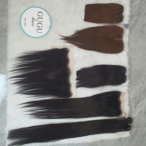 100% vietnamien Remy trame Extensions de cheveux Super Double dessiné os faisceaux droits pour tressage 10in brun-vendeur de haute qualité - Product Image 4