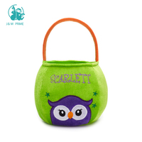 Usine Halloween fournitures décoratives sac fourre-tout rond pour enfants PP coton peluche citrouille sac enfants cadeau pour le stockage de bonbons