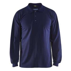 BLAKLADER - 337417268900S Polo à manches longues ignifuge Bleu marine-EAN 7330509399811 FLAME RESISTANT WORKWEAR - Product Image 1