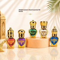 Flacon vaporisateur d'huile de parfum orientale arabe 5 ml en verre électroplaqué, moderne, pour aromathérapie, emballé, fabriqué en Chine