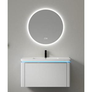 Meuble-lavabo de salle de bain blanc CR avec miroir LED de 60 cm et vasque en dalle - Product Image 3