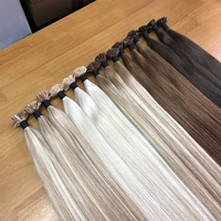 Extensiones de Cabello Humano con Punta K Pre-Adherida de Doble Trama, Cabello Ruso con Queratina, Más Vendidas