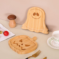 Plateau citrouille en bois pour Halloween, décoration festive pour la maison et la table de fête, présentoir de cuisine d'automne, fournitures de fête d'Halloween