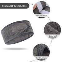 Bandeau Cheveux Visage Doux Réglable Velcro en Tissu Éponge Extensible pour Maquillage, Douche, Soin Beauté et Spa