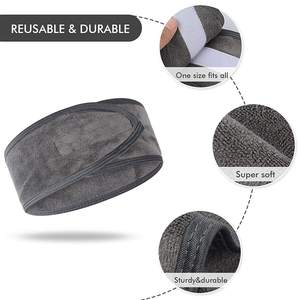 Zachte Spa Gezichtshaar Band Velcro Verstelbare Make-Up Badstof Stretch Head Wrap Beauty Douche Spa Hoofdband - Product Image 5