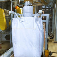 Bolsa Jumbo FIBC de PP Transpirable con Fondo Plano, Bolsa de Tonelada con Deflector, Bolsa a Granel Industrial Grande para Arena de Sílice, Grado Alimenticio, 500-3000kg, Tipo Cross