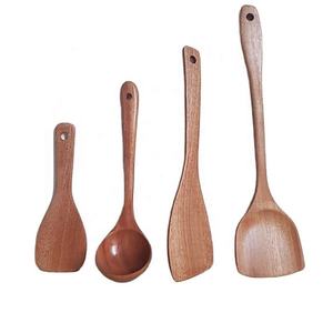 Ensemble de spatules à cuillère quatre pièces Spatule en bois d'ébène Cuillère Spatule à long manche - Product Image 1