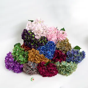 Atacado de luxo grande branco verde rosa azul real toque hortênsias flor de seda flores artificiais hortênsias para casamento