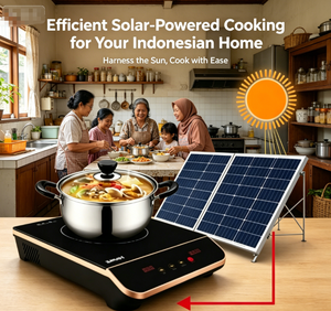Kit complet de cuisinière à induction solaire pour l'Indonésie 24V DC avec 3 heures d'autonomie et sans gaz requis - Product Image 5