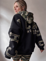 Ensemble sweat à capuche personnalisé pour femme en molleton de coton lourd modal, coupe oversize