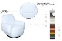 CARLFORD Drehbarer Sessel, Hotelsofa, Armlehnenstuhl, Freizeit-Akzentstuhl für Wohnzimmer und Apartment