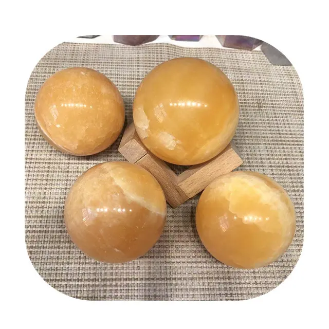 New Arrivals Crystal Ball Crafts Natural Orange Calcite Crystals Spheres For Wedding Gifts For Guests