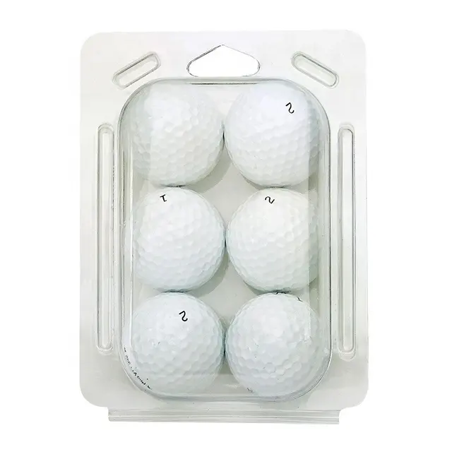 Caja de pelota de golf de plástico personalizado de embalaje de la cubierta con tapa transparente cajas de plástico pelota de golf manga caja