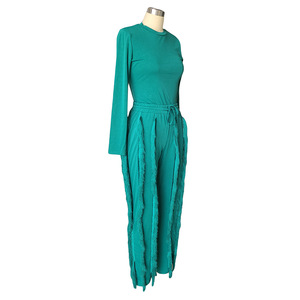 Conjunto de <span class=keywords><strong>ropa</strong></span> de dos piezas para <span class=keywords><strong>mujer</strong></span>, traje de manga larga y pantalones con borlas, moda <span class=keywords><strong>Otoño</strong></span> e <span class=keywords><strong>invierno</strong></span>, <span class=keywords><strong>2022</strong></span> - Product Image 6